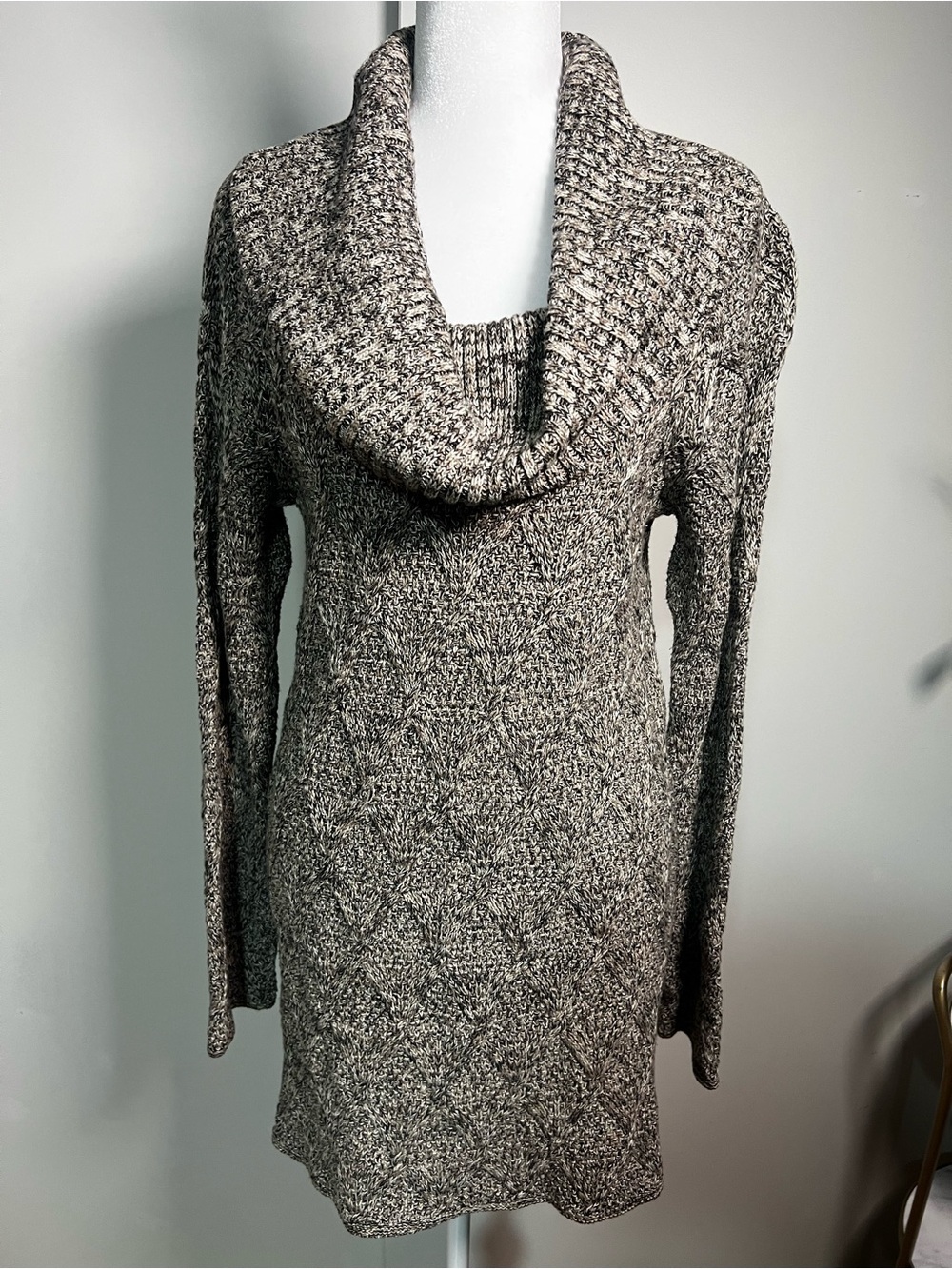 eight eight eight Marled Gray Cowl Neck Pullover Dress